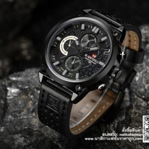 นาฬิกา Naviforce NF9068 สายหนัง แนวสปอร์ต สีดำ 100% ส่งฟรี มีบริการเก็บเงินปลายทาง