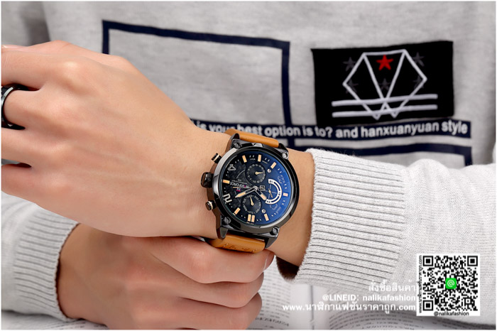 นาฬิกา Naviforce NF9068 สายหนัง แนวสปอร์ต สีน้ำตาลรุ่นขายดี 100% ส่งฟรี มีบริการเก็บเงินปลายทาง