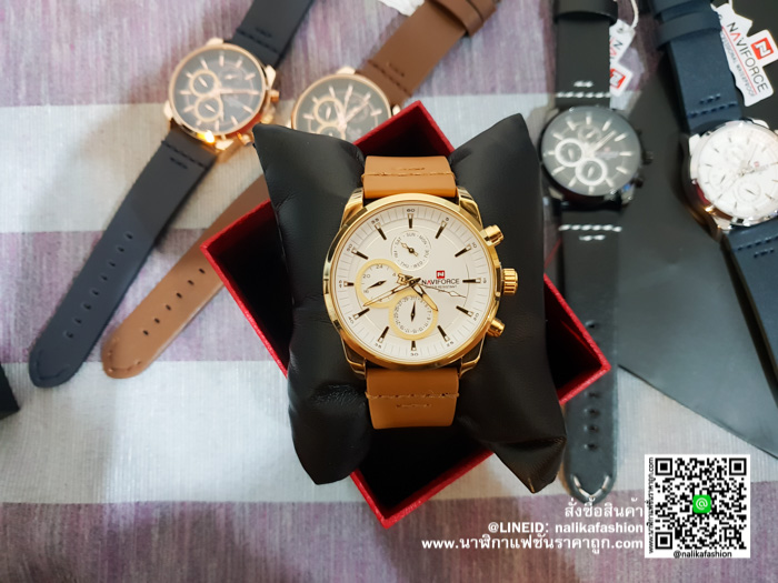 นาฬิกา Naviforce NF9148 สายหนังแนว เรียบๆ แต่ดูดี สีทอง ของแท้ 100% ส่งฟรี มีปริการเก็บเงินปลายทาง