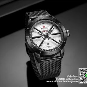 นาฬิกา Naviforce NF9155 สายสแตนเลส ผู้ชาย สีดำ-ขาว ของแท้ 100% ส่งฟรี มีบริการเก็บเงินปลายทาง