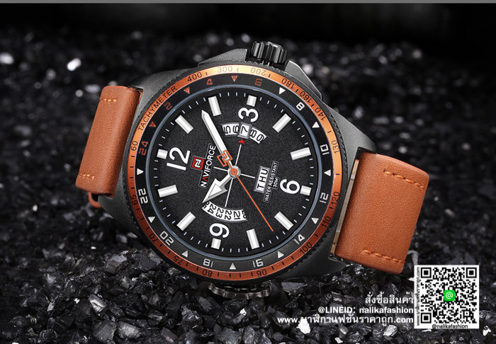 นาฬิกา Naviforce NF9103 สายหนัง รุ่นใหม่ แนวดูดี สีส้มอย่างเทห์