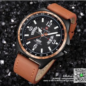 นาฬิกา Naviforce NF9103 สายหนัง รุ่นใหม่ แนวดูดี สีส้มอย่างเทห์