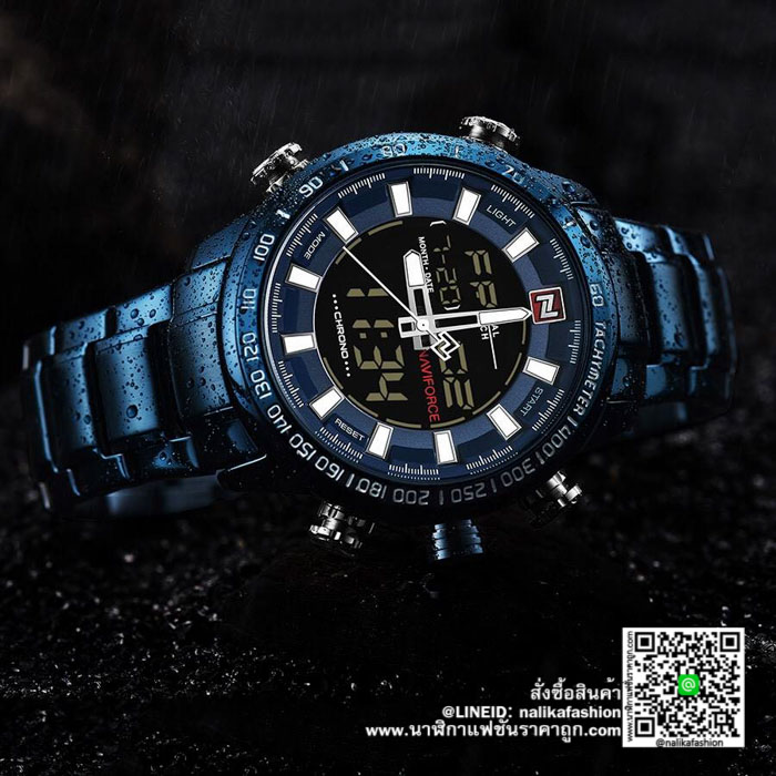 นาฬิกา Naviforce NF9093 สายสแตนเลส สีน้ำเงิน รุ่นใหม่ ส่งฟรี มีบริการเก็บเงินปลายทาง