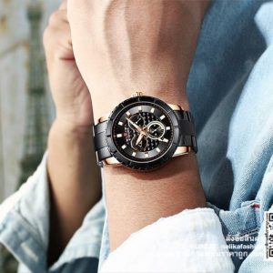 นาฬิกา Naviforce NF9145 สายสแตนเลส สุดเทห์ สีดำ-พิ้งโกล ของแท้ พร้อมกล่อง รับประกัน 1 ปี
