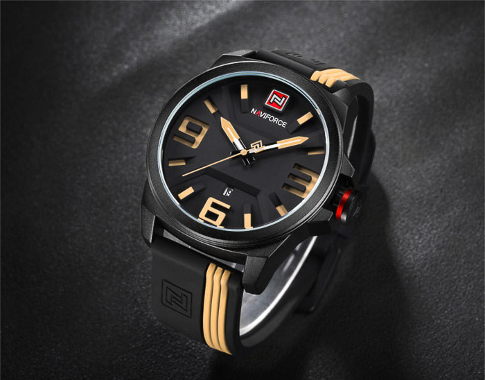 นาฬิกา Naviforce NF9098 สายซีลีโคน สีดำ-ครีม สวยม๊าก ของแท้ พร้อมกล่อง รับประกัน 1 ปี ส่งฟรี มีบริการเก็บเงินปลายทาง