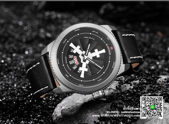 นาฬิกา Naviforce NF9156 สายหนังลาย สีดำ-ขาว ของแท้พร้อมกล่อง รับประกัน 1 ปี ส่งฟรี มีบริการเก็บเงินปลายทาง