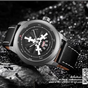 นาฬิกา Naviforce NF9156 สายหนังลาย สีดำ-ขาว ของแท้พร้อมกล่อง รับประกัน 1 ปี ส่งฟรี มีบริการเก็บเงินปลายทาง