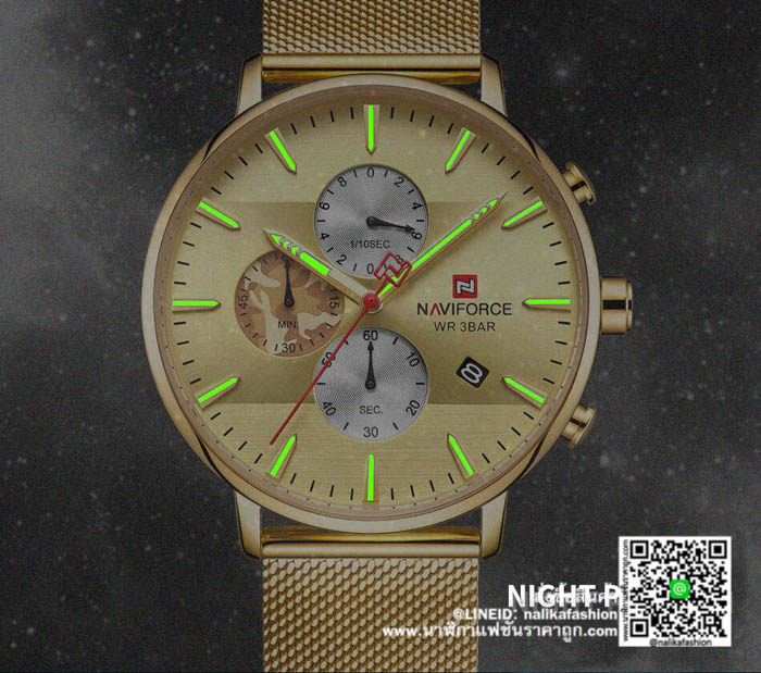 นาฬิกา Naviforce NF 9169 แนวดูดี สีทอง รุ่นใหม่ล่าสุด พร้อมกล่อง รับประกัน 1 ปี