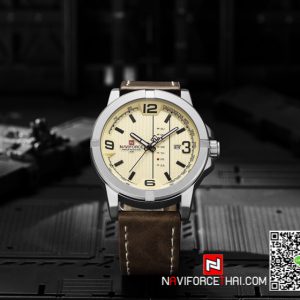 นาฬิกา Naviforce NF 9177 โคตรเท่ห์ สีน้ำตาล-ขาว สายหนัง ของเเท้ พร้อมกล่อง รับประกัน 1 ปี ส่งฟรี มีบริการเก็บเงินปลายทาง