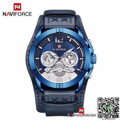 นาฬิกา Naviforce NF 9162 สุดหล่อ สีน้ำเงิน สายหนัง ของเเท้ พร้อมกล่อง รับประกัน 1 ปี ส่งฟรี มีบริการเก็บเงินปลายทาง
