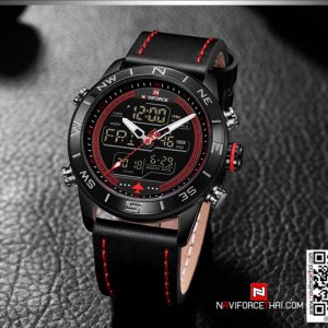 นาฬิกา Naviforce NF 9144 โคตรเท่ห์ สีดำ-เเดง สายหนัง พร้อมกล่อง รับประกัน 1 ปี ส่งฟรี มีบริการเก็บเงินปลายทาง