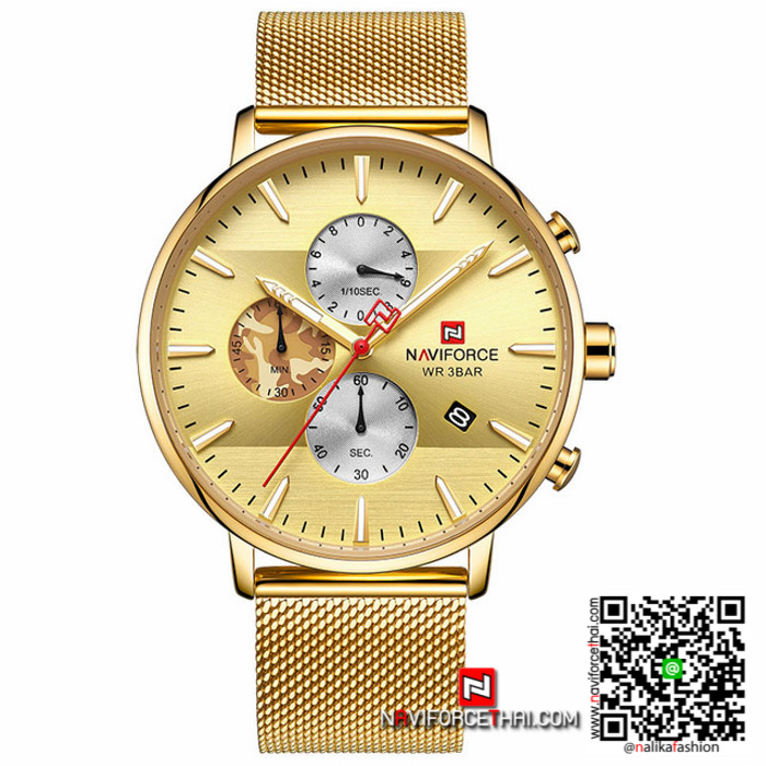 นาฬิกา Naviforce NF 9169 สีทอง ใส่เเล้วดูดี ของแท้  พร้อมกล่อง รับประกัน 1 ปี ส่งฟรี มีบริการเก็บเงินปลายทาง