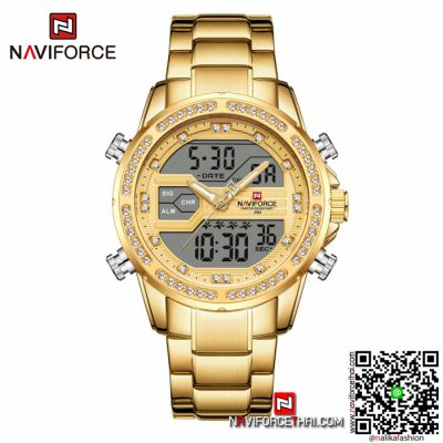 นาฬิกา Naviforce NF 9190 สายสแตนเลส สีทอง รุ่นใหม่ ของเเท้ มีบริการเก็บเงินปลายทาง